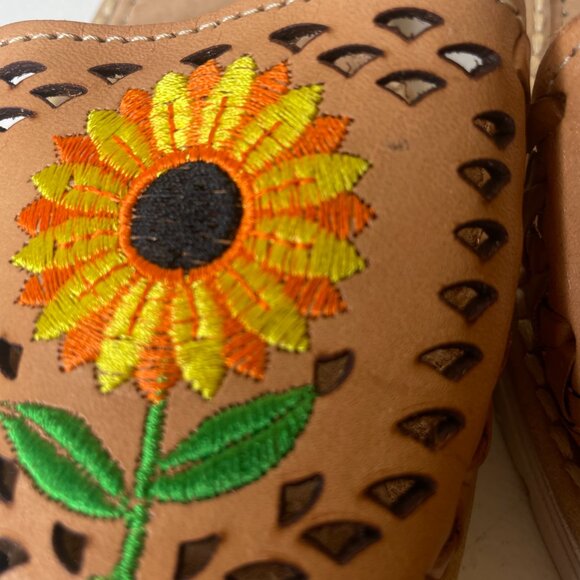 New Fatima Artesanias Huaraches Girasol Sunflower Sandals Size MX 26 US 9 - Picture 6 of 16